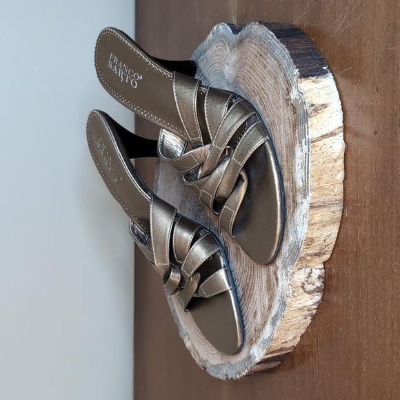 FRANCO SARTO Metallic Gold Sandals Size 9M - Picture 1 of 13